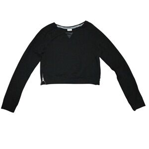 Black Cropped Long Sleeve Top